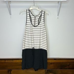 Ann Taylor Loft Black & White Striped Romper- M